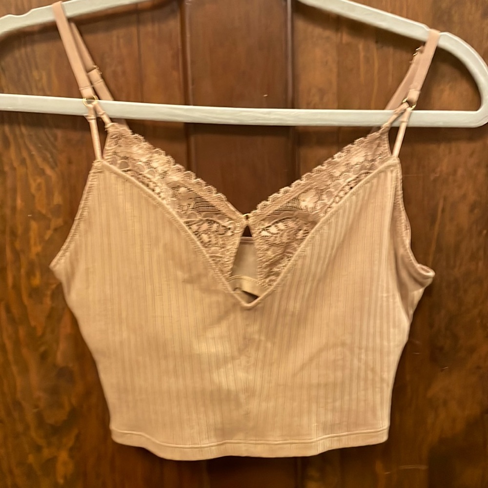 Cropped tan cami by Aerie